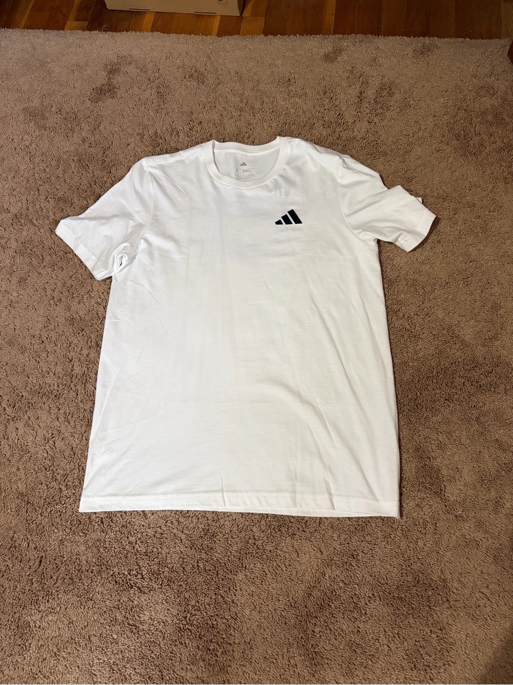 adidas White T-shirt with Black Trefoil-Style Logo